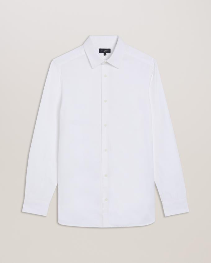 Chemises Ted Baker Long Sleeve Cotton Oxford Blanche Homme | FBH-30410488